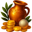 Golden coin vase Golden coin vase